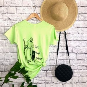 Man's Best Friend T-Shirt, Religious Shirt, Faith Clothing, Trendy Shirt - Green